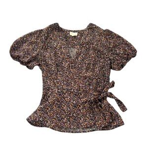 MERAKI Anthropologie 🌼 Floral Wrap Top